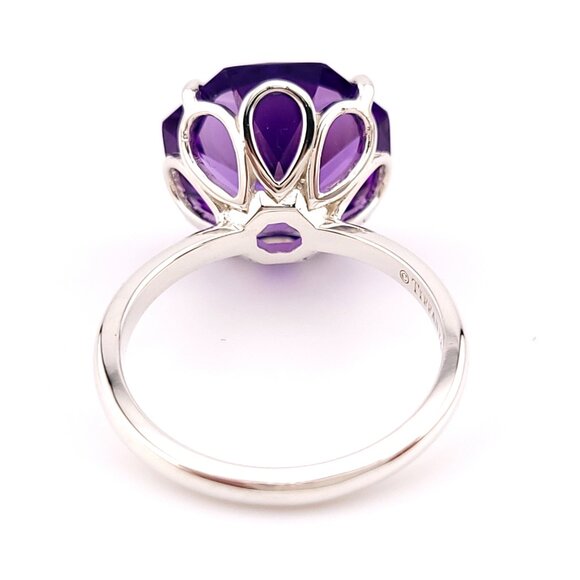 Tiffany & Co. Sterling Silver Purple Amethyst Sparklers Cocktail Flower Ring 6 - Picture 7 of 8